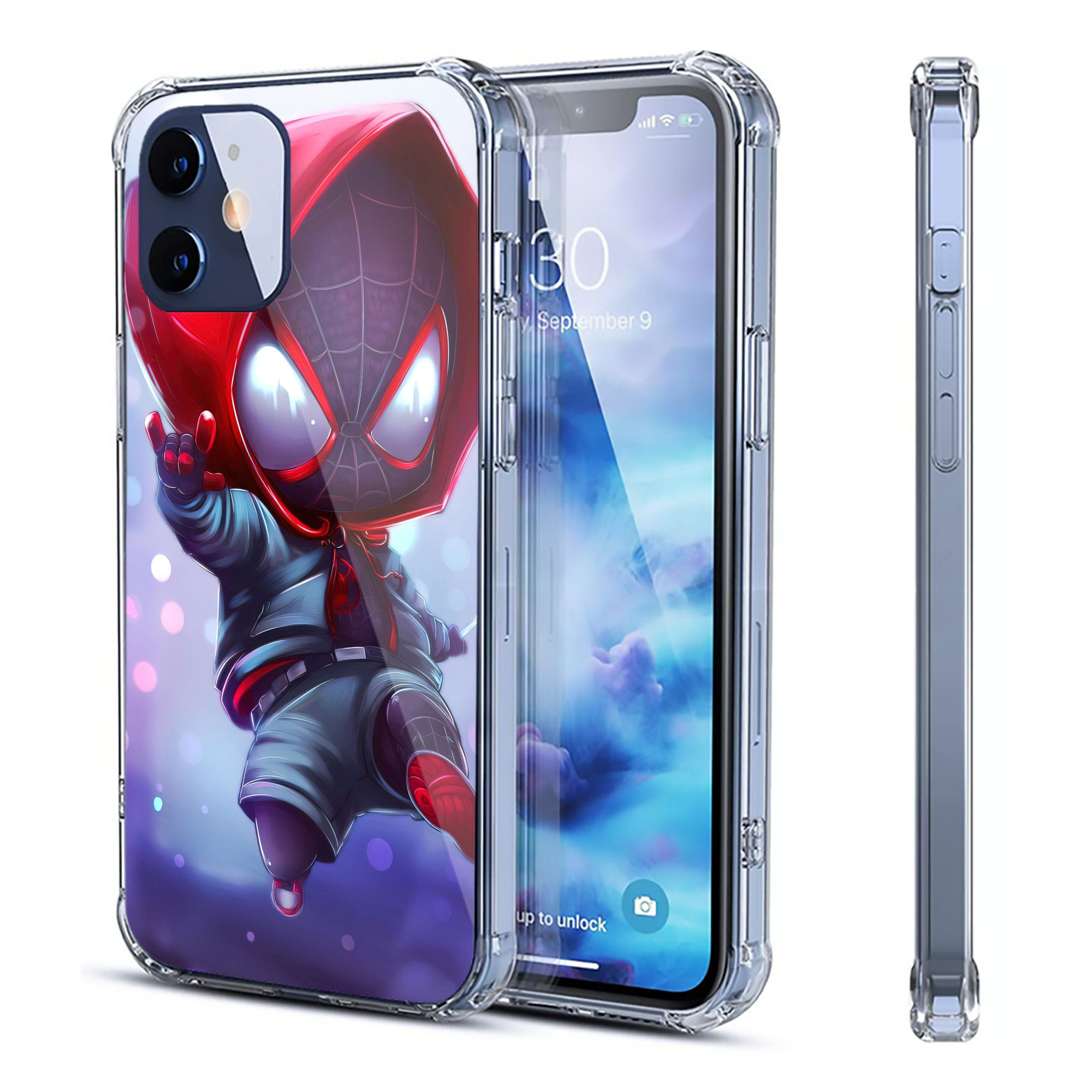 （画像用） Spider Man スパイダーマン 【iPhone 12シリーズ対応】透明スマホケース（クリアソフトケース）